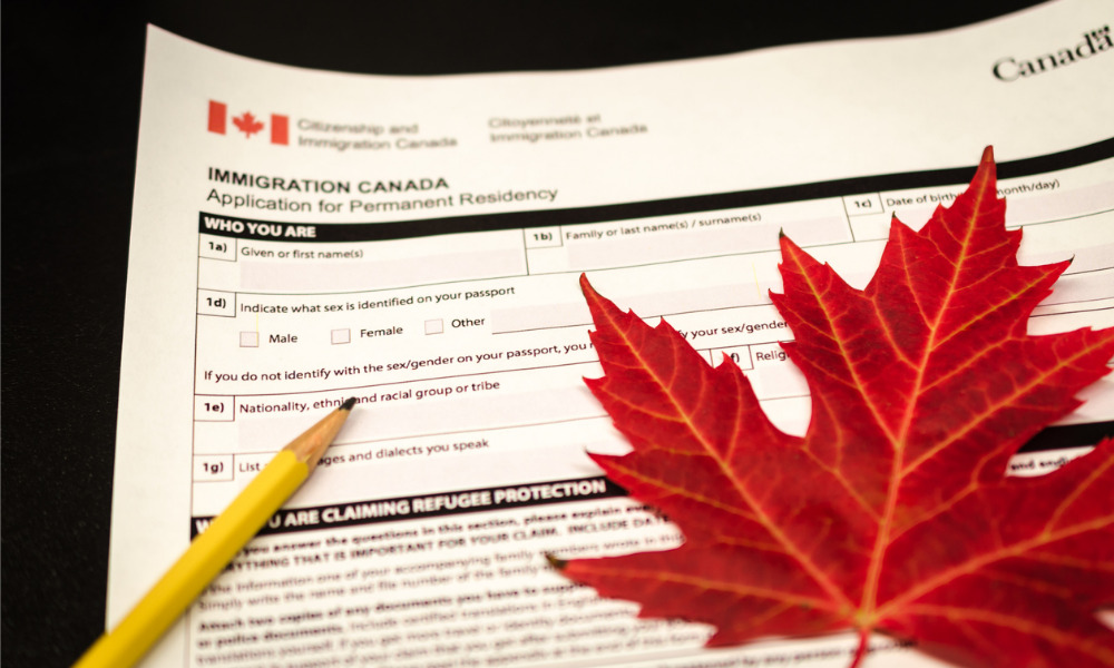 Canadian immigration application form
